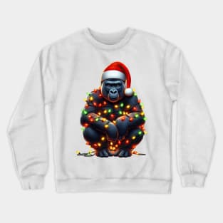 Gorilla Wrapped In Christmas Lights Crewneck Sweatshirt